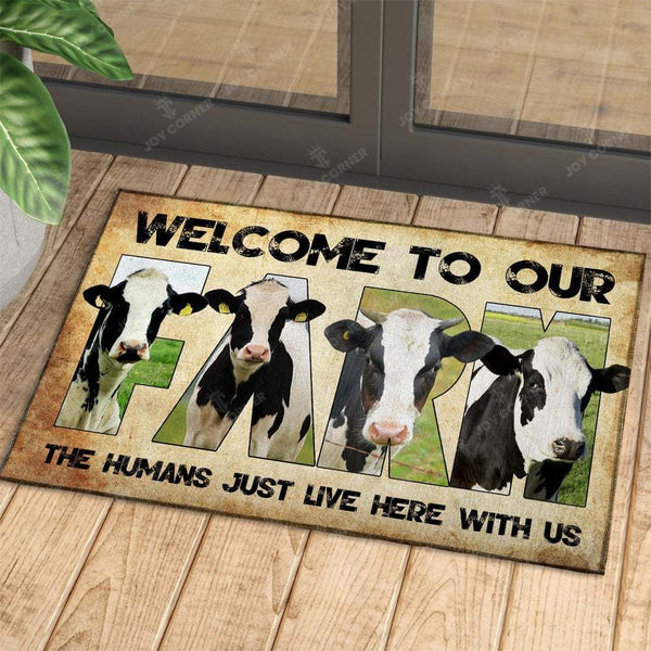 Joycorners Welcome To Our Farm - Holstein Friesian Doormat