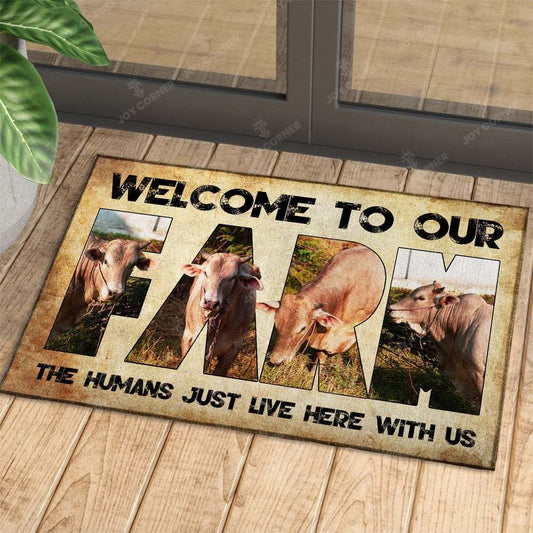 Joycorners Welcome To Our Farm - Beefmaster Doormat