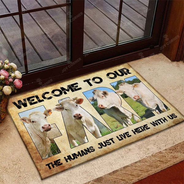 Joycorners Welcome To Our Farm - Charolais Doormat