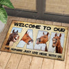 Joycorners Welcome To Our Farm - Horse Doormat