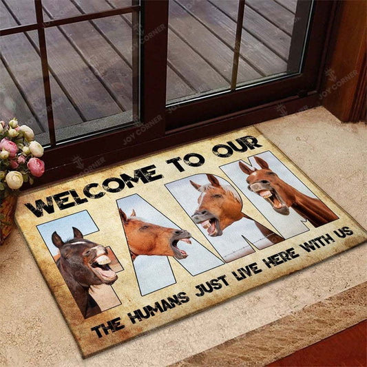 Joycorners Welcome To Our Farm - Horse Doormat