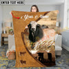 Joycorners Cattle Cow Rustic Leather Artwork Personalized Blanket (10 Breeds)