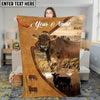 Joycorners Cattle Cow Rustic Leather Artwork Personalized Blanket (10 Breeds)