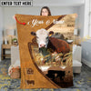 Joycorners Cattle Cow Rustic Leather Artwork Personalized Blanket (10 Breeds)