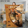 Joycorners Cattle Cow Rustic Leather Artwork Personalized Blanket (10 Breeds)