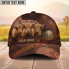 Joycorners Cow Farm Western Tooled Leather Cow Trio Personalized Name Cap (8 Breeds)