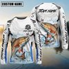 Joycorners Fishing White Black Curve Pattern Design Custom Name & Team Name 3D Shirts (11 Breeds)