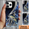 Joycorners Fishing Blue Flame Lightning Strike Personalized Name Phone Case (10 Fish Species)