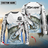 Joycorners Fishing White Black Curve Pattern Design Custom Name & Team Name 3D Shirts (11 Breeds)