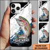 Joycorners Fishing Topwater Lure Splash Art Black White Personalized Name Phone Case (10 Fish Species)