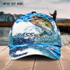 Joycorners Fishing Blue Water Camo Pattern Sport Pattern Personalized Name 3D Cap (11 Breeds)