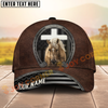 Joycorners Brown Leather Christian Horse & Cross Western Cowboy Personalized Name Cap (8 Breeds)