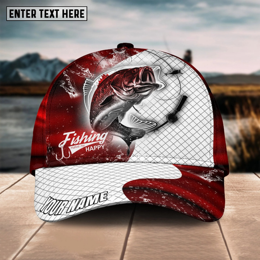 Joycorners Fishing Red Dark Pattern Sport Pattern Personalized Name 3D Cap (11 Breeds)