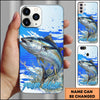 Joycorners Fishing Water Splash Blue Pop Art Personalized Name Phone Case (10 Fish Species)