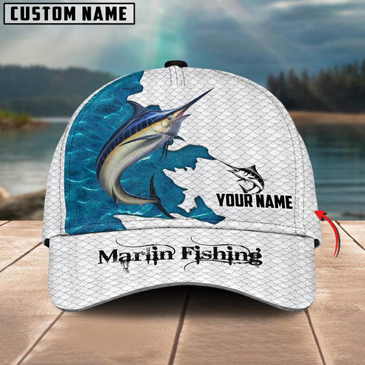 Joycorners Marlin Fishing Customized Name 3D Classic Cap