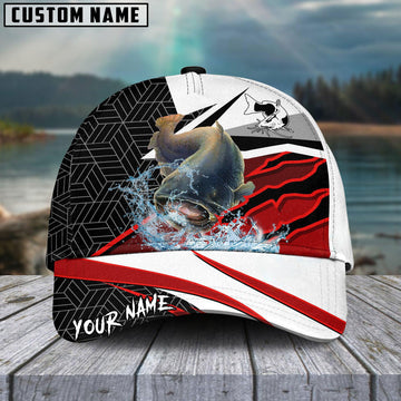 Joycorners Custom Name Catfish Fishing Red White 3D Classic Cap