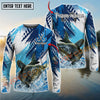 Joycorners Freshwater Fish Fishing Water Splash Scale Pattern Personalized Name, Team Name Long Sleeve Shirt (6 Breeds)