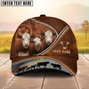 Joycorners Cow Farm Floral Carved Leather Cattle Family Personalized Name Cap (8 Breeds)