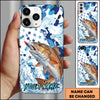 Joycorners Fishing Star Camo Water Splash Art Personalized Name Phone Case (10 Fish Species)