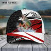 Joycorners Fishing Red White Pattern Sport Pattern Personalized Name 3D Cap (11 Breeds)