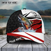 Joycorners Fishing Red White Pattern Sport Pattern Personalized Name 3D Cap (11 Breeds)