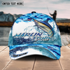 Joycorners Fishing Blue Water Camo Pattern Sport Pattern Personalized Name 3D Cap (11 Breeds)