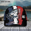 Joycorners Fishing Paint Scratch American Flag Pattern Sport Pattern Personalized Name 3D Cap (11 Breeds)