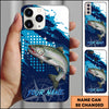 Joycorners Fishing Blue Ocean Compass Star Pop Art Personalized Name Phone Case (10 Fish Species)