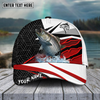 Joycorners Fishing Red White Pattern Sport Pattern Personalized Name 3D Cap (11 Breeds)
