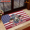 Joycorners Cool Cow Wearing USA Flag Bandana and Sunglasses Patriotic Personalized Name 3D Doormat (8 Breeds)