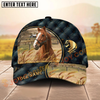 Joycorners Horse Luxurious Patterns Opulent Background Personalized Name Cap (8 Breeds)