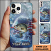 Joycorners Fishing Ocean Wave Patriotic Camouflage Personalized Name Phone Case (10 Fish Species)