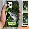 Joycorners Fishing Green Flame Splash Golden Line Personalized Name 3D Phone Case (10 Fish Species)