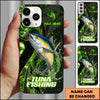 Joycorners Fishing Green Flame Splash Golden Line Personalized Name 3D Phone Case (10 Fish Species)