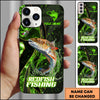 Joycorners Fishing Green Flame Splash Golden Line Personalized Name 3D Phone Case (10 Fish Species)