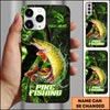 Joycorners Fishing Green Flame Splash Golden Line Personalized Name 3D Phone Case (10 Fish Species)