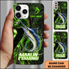 Joycorners Fishing Green Flame Splash Golden Line Personalized Name 3D Phone Case (10 Fish Species)