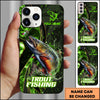 Joycorners Fishing Green Flame Splash Golden Line Personalized Name 3D Phone Case (10 Fish Species)