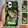 Joycorners Fishing Green Flame Splash Golden Line Personalized Name 3D Phone Case (10 Fish Species)