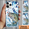 Joycorners Fishing Star Camo Water Splash Art Personalized Name Phone Case (10 Fish Species)