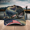Joycorners Fishing Fishing Make Me Happy Skinfish Flag Of US Sport Pattern Personalized Name 3D Cap (11 Breeds)