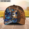Joycorners Deer Hunting Brown Leather Framed Woodland Camo Custom Name 3D Cap