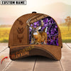 Joycorners Deer Hunting Deer Camo & Diagonal Leather Panel Pattern Personalized Name 3D Cap (6 Colors)