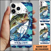 Joycorners Fishing Phone Case Jumping Blue Camo Water Splash Personalized Name 3D Phone Case (10 Fish Species)