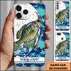 Joycorners Fishing Phone Case Jumping Blue Camo Water Splash Personalized Name 3D Phone Case (10 Fish Species)