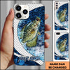 Joycorners Fishing Phone Case Scale Deep Blue Water Splash Personalized Name 3D Phone Case (10 Fish Species)