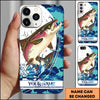 Joycorners Fishing Phone Case Jumping Blue Camo Water Splash Personalized Name 3D Phone Case (10 Fish Species)