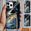 Joycorners Bass Splash Water Lightning Stripe Dark Blue Art Personalized Name Phone Case