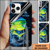 Joycorners Mahi-mahi Splash Water Lightning Stripe Dark Blue Art Personalized Name Phone Case