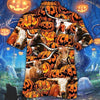 Joycorners Happy Halloween TX longhorn Pumpkin All Over Printed 3D Hawaiian Shirt